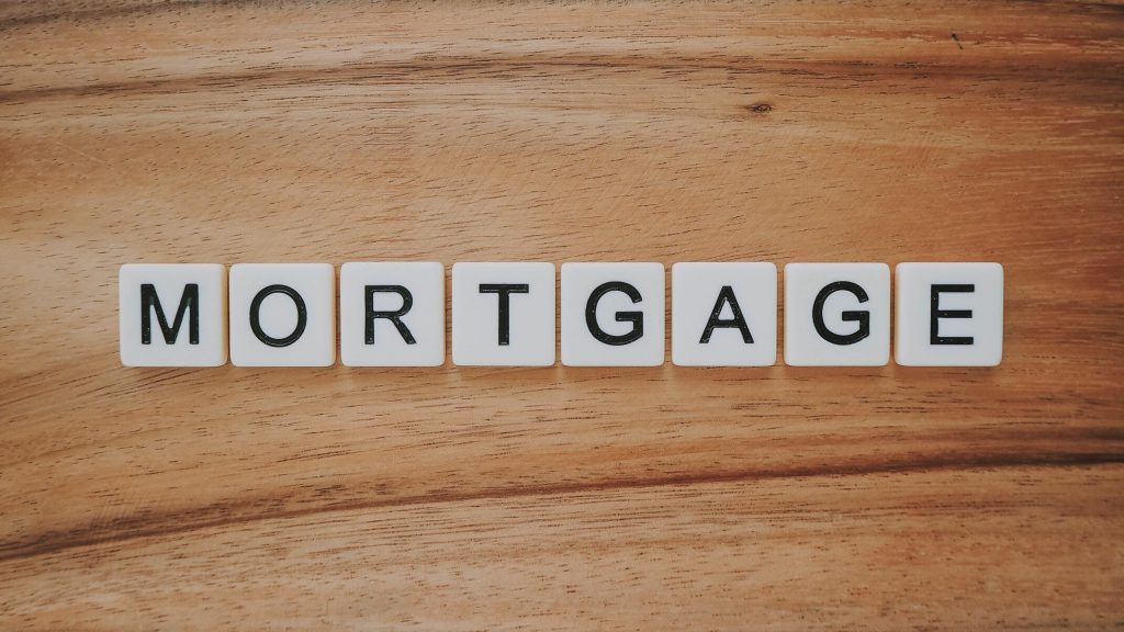 The word mortgage written on small block pieces